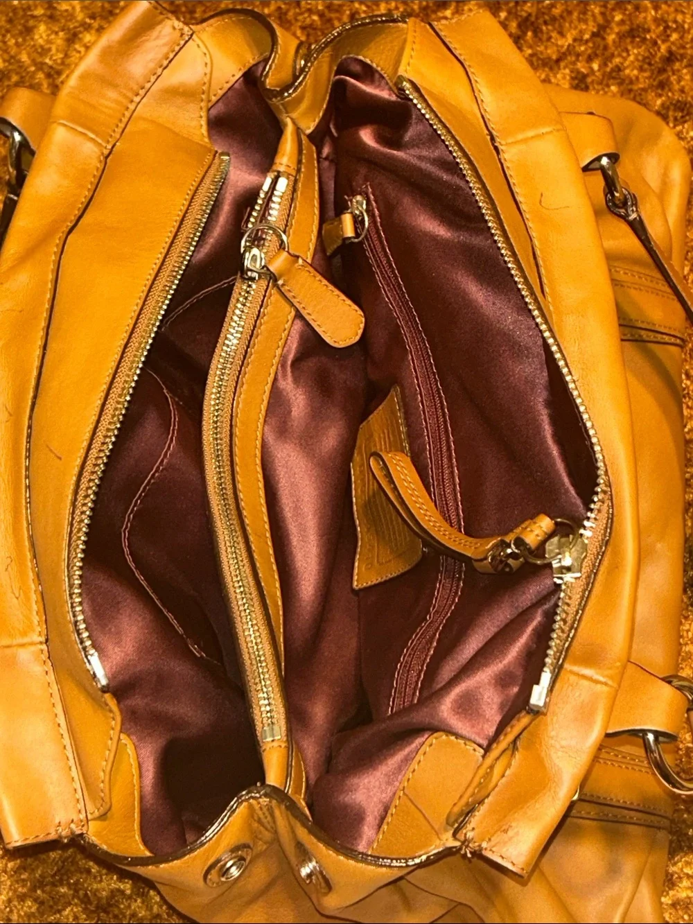 Coach Leather Shoulder Bag in Caramel
